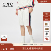 24夏季 套装 新款 CNC男装 侧织带条纹短裤 运动潮流五分裤 裤 子