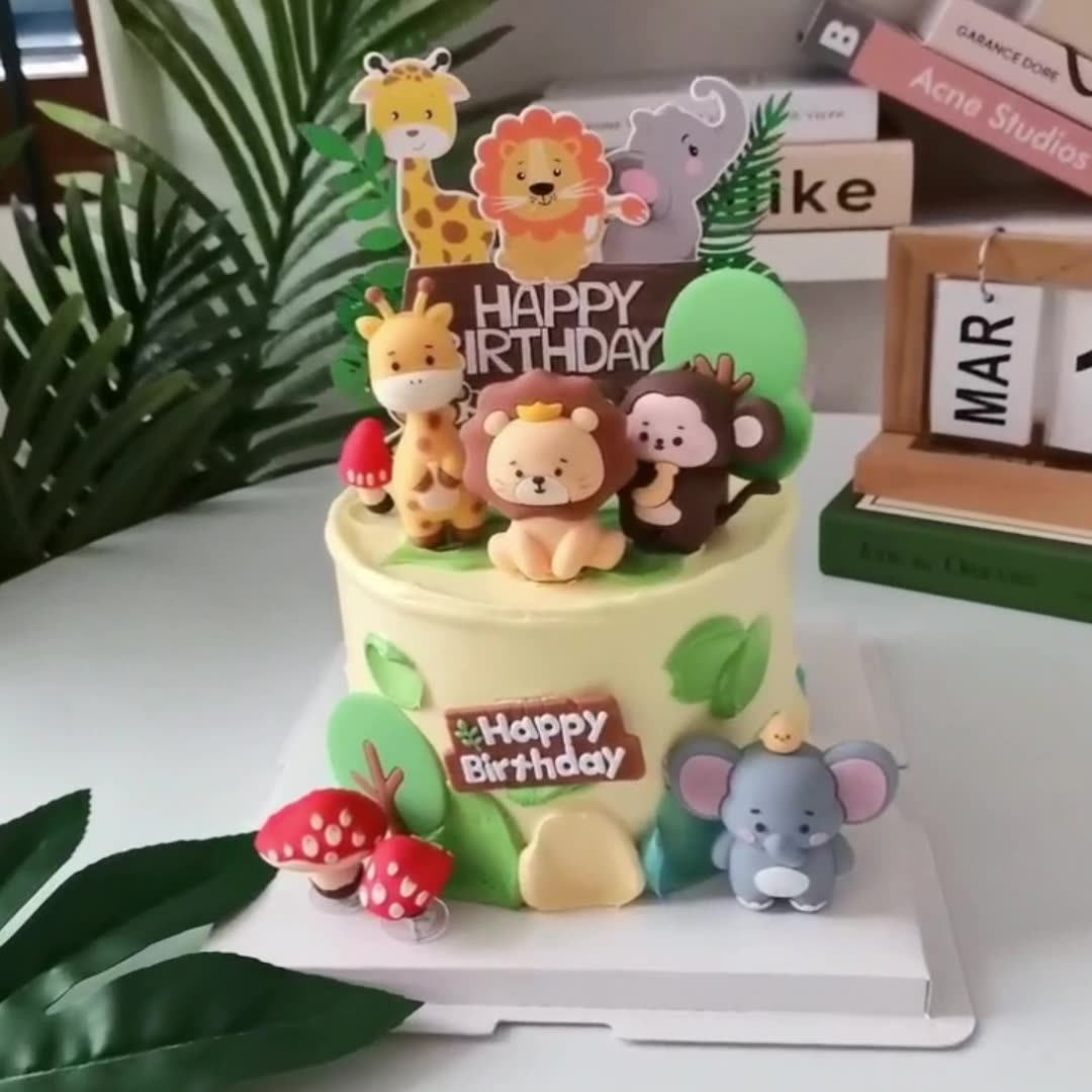 卡通动物生日蛋糕装饰摆件可爱森林主题儿童生日蛋糕装饰,节庆用品/礼品,蛋糕/烘焙装饰用品,淘宝优惠券,粉丝福利购,淘宝优惠卷