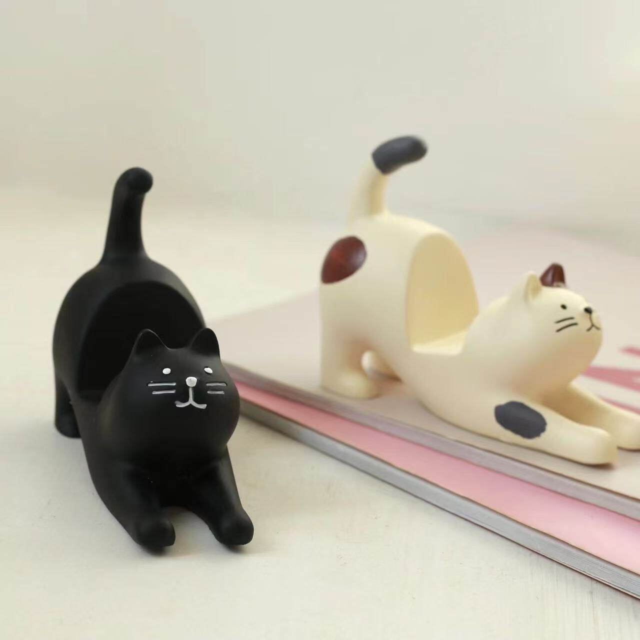 可爱猫咪手机支架桌面装饰摆件创意萌宠造型支撑架