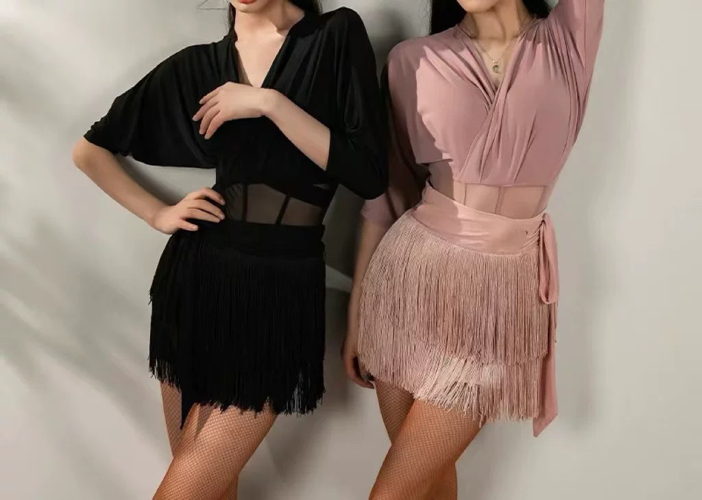 拉丁舞半身裙臀巾练功服秋服女装流苏绑带裙2025新款舞服下装短裙,运动/瑜伽/健身/球迷用品,拉丁舞下装,淘宝优惠券,粉丝福利购,淘宝优惠卷