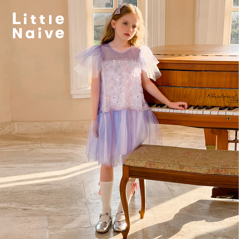 女童夏季琉璃珠片网纱裙