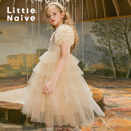 夏季短袖网纱高定礼服裙