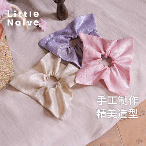 Little Naive女童度假风头花夏季新款浪漫头绳儿童公主大肠发圈