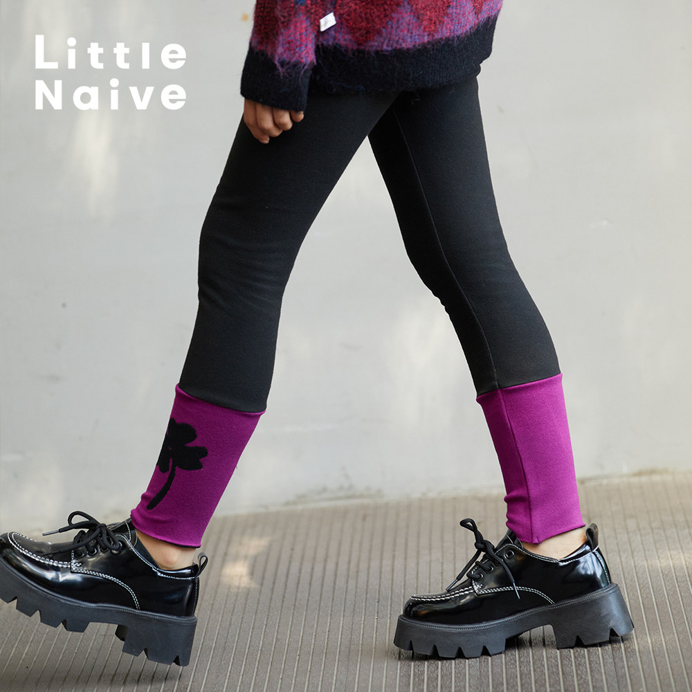 LittleNaive秋冬款女童打底裤撞色弹力外穿裤子儿童打底休闲长裤,童装/婴儿装/亲子装,裤子,淘宝优惠券,粉丝福利购,淘宝优惠卷