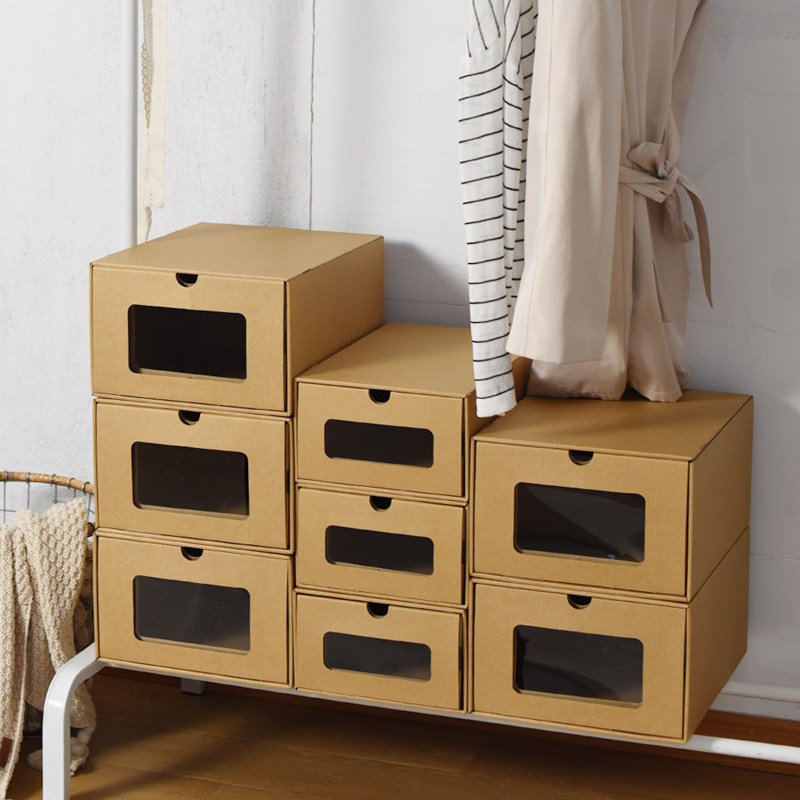 圣保鞋盒收纳盒AJ鞋盒透明抽屉式牛皮纸盒子防尘整理箱神器宿舍鞋,收纳整理,鞋盒,淘宝优惠券,粉丝福利购,淘宝优惠卷