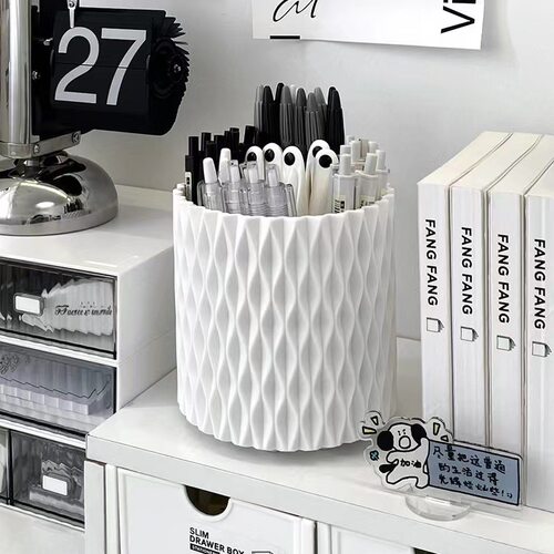 旋转收纳大容量桌面化妆笔筒