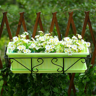 阳台铁艺花架栏杆扶手挂架长方形花盆挂架绿萝盆栽花架子清仓 包邮