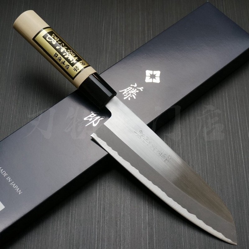 日本进口藤次郎f-701a白纸钢三德厨刀夹钢安来钢高碳钢