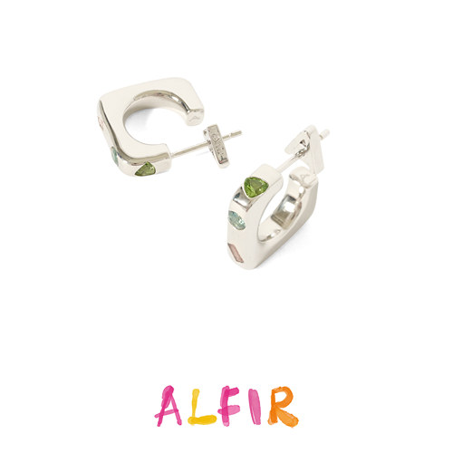Alfir 奇妙几何系列 宝石方圈耳环