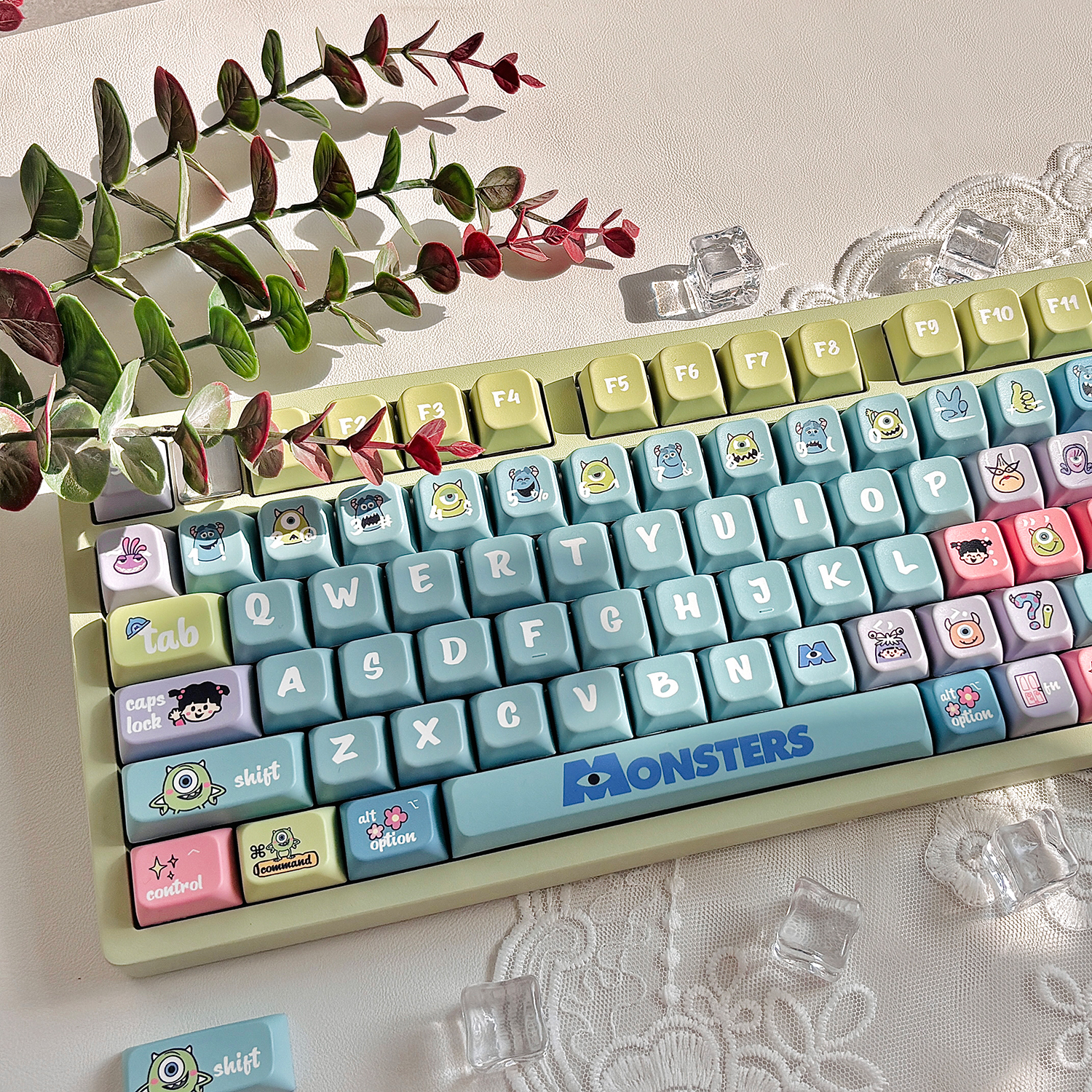 怪物派对MDA高度PBT热升华机械键盘键帽65/75/87/98/100/104/EV63