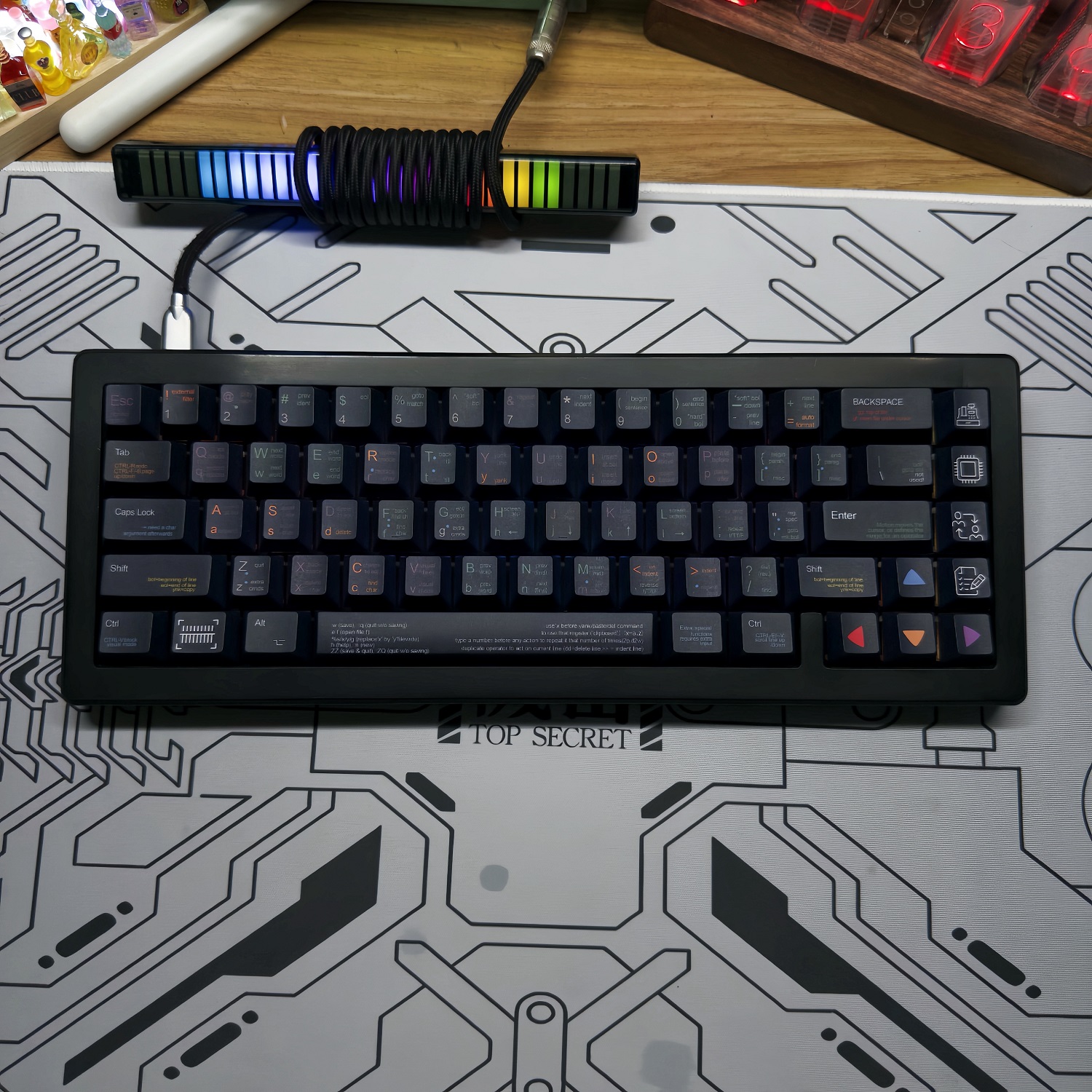 黑色程序员主题分裂空格原厂PBT机械键盘键帽65/75/87/98/100/104