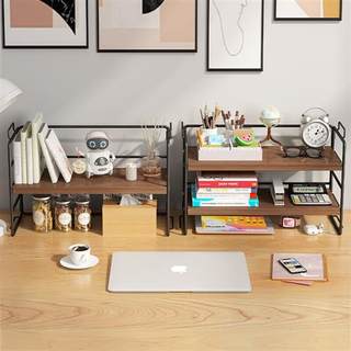 阅千旬家用简易桌上多层铁艺小书架置物架办公室桌面整理架书桌收