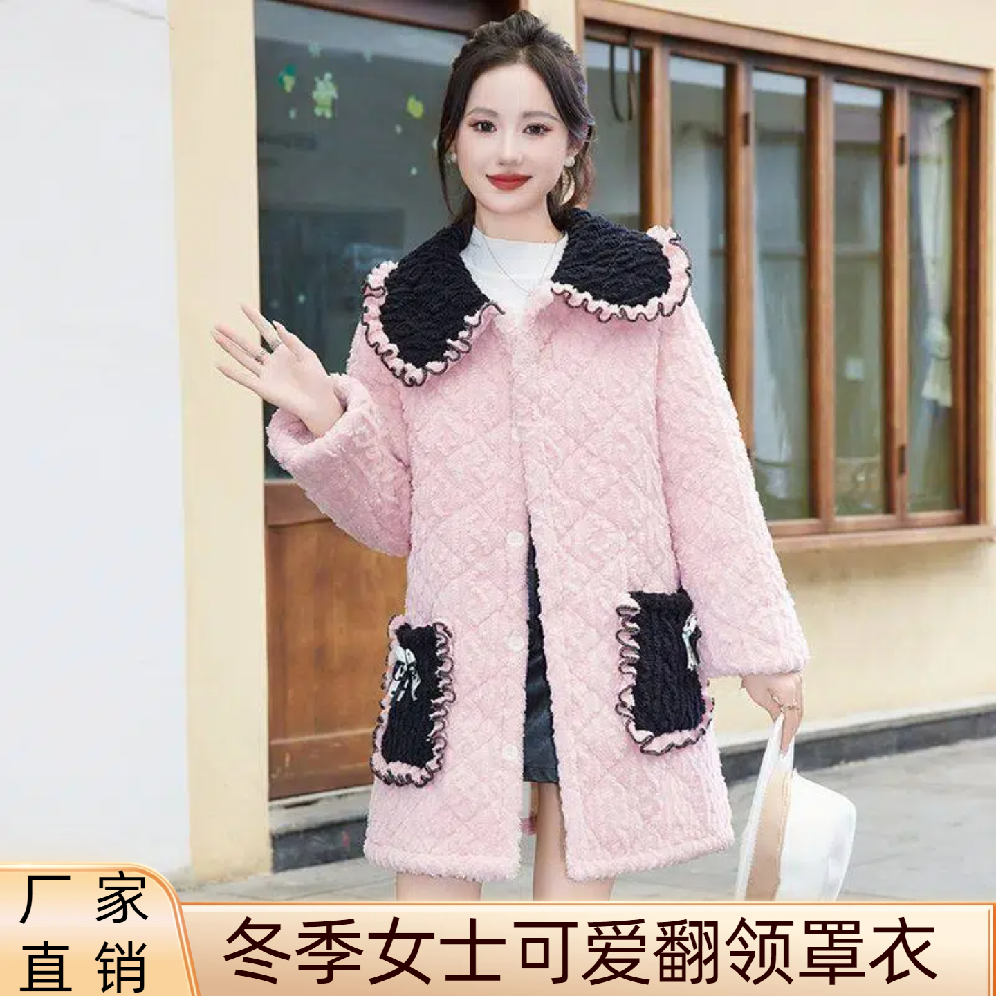 四川省省服女罩衣2025新款棉袄妈妈装厨房家用围裙保暖外套上班穿