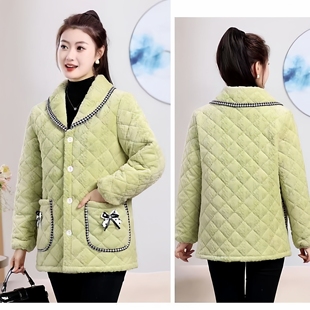 罩衣女新款冬季加绒外套长袖保暖围裙短款外套厨房家用中长款棉袄