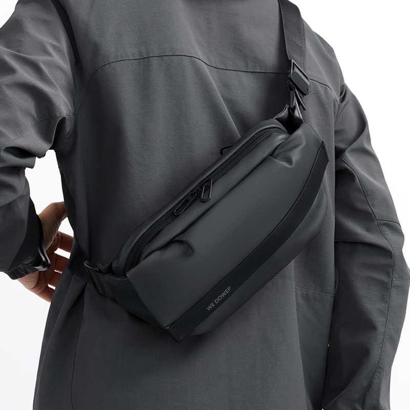 斜挎包男士单肩包背包多功能胸包自行车骑行腰包通勤便携磁吸扣潮