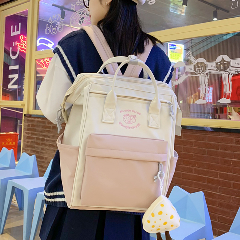 书包女小学生女童4—6年级手提袋女孩补习背包初中女生帆布双肩包