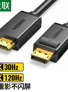 绿联DP101 DP转HDMI线公对公 displayport to hdmi转接线10204