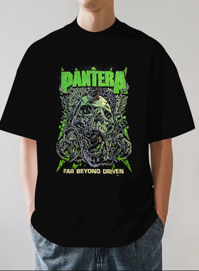 PANTERA Far Beyond 泰产金属乐队男女款纯棉印花短袖T恤摇滚宽松