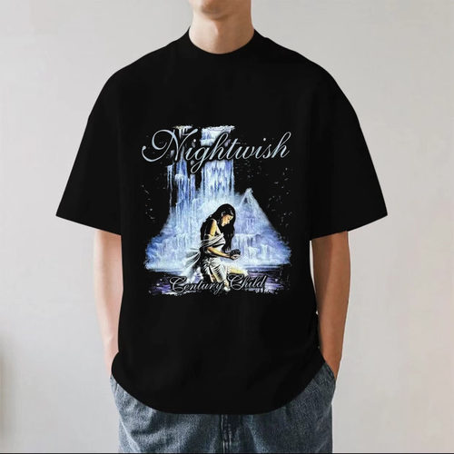 Nightwish夜愿乐队金属哥特暗黑摇滚重磅280g纯棉男女短袖T恤宽松
