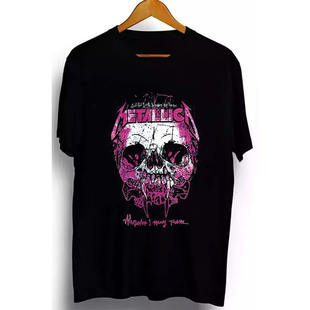 Metallica金属摇滚乐队短袖夏季美式街头男士纯棉T恤休闲宽松黑色