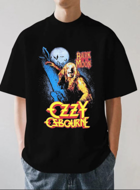 Ozzy Osbourne奥兹乐队美式金属嘻哈摇滚重磅280g纯棉短袖T恤宽松