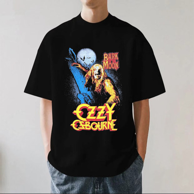 Ozzy Osbourne奥兹乐队美式金属嘻哈摇滚重磅280g纯棉短袖T恤宽松