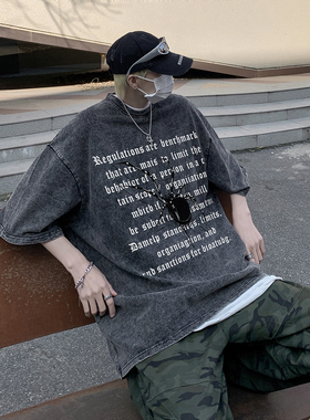 XZ203-SX273-P38 24夏季新品水洗做旧短袖T恤