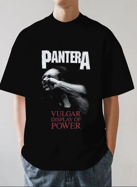 PANTERA潘多拉乐队硬核重金属朋克摇滚重磅280g纯棉男短袖T恤宽松