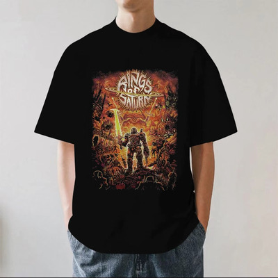 RINGS OF SATURN美国技术死核土星环摇滚重磅280g纯棉短袖T恤宽松