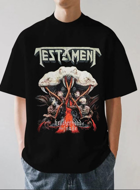 Testament圣约乐队泰国欧美金属摇滚重磅280g纯棉男女短袖T恤宽松