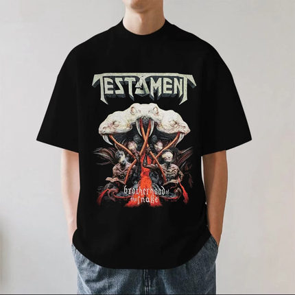 Testament圣约乐队泰国欧美金属摇滚重磅280g纯棉男女短袖T恤宽松