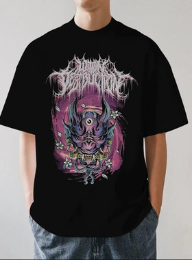 残酷死核Within Destruction乐队金属重磅280g纯棉男短袖T恤宽松