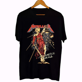 METALLICA金属摇滚乐队美式男士印花短袖T恤夏季纯棉个性宽松潮牌