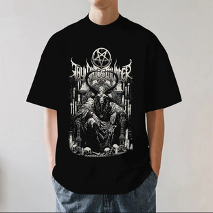 Murder乐队周边摇滚落肩重磅纯棉短袖 T恤宽松 Art 澳洲死核Thy