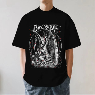 Black Sabbath重金属摇滚乐队男安息日朋克印花短袖宽松纯棉个性