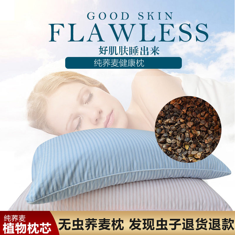 荞麦皮枕头枕芯纯荞麦壳枕头成人颈椎护颈全荞麦壳枕头5斤枕芯
