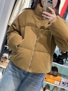 轻奢欧货原创设计女装宽松百搭立领白鹅绒羽绒服绒面外套女上衣