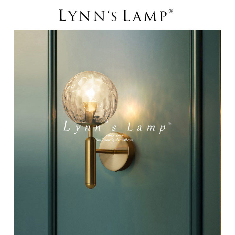 Lynn's立意轻奢现代简约卧室床头壁灯灯全铜过道走廊法式壁灯