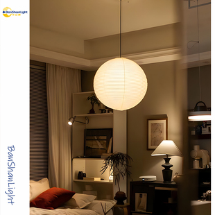 野口勇日式宣纸禅意复古圆球餐厅吊灯侘寂风北欧卧室书房装饰纸灯