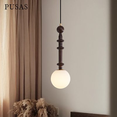 普赛斯卧室床头小吊灯中古侘寂法式复古美式设计师单头吧台吊线灯
