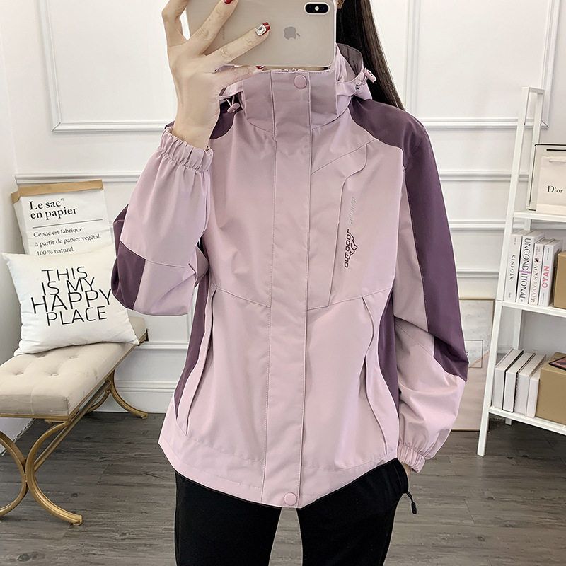 冲锋衣外套女春秋新款潮牌单层薄款户外防风防水旅游登山服男