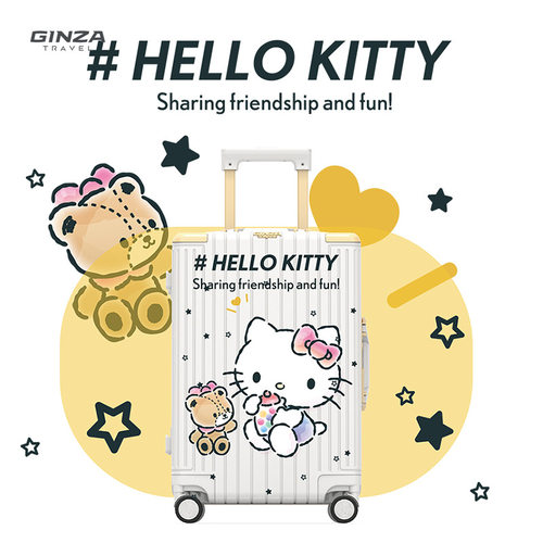 银座xHello Kitty正版联名行李箱女高级感大容量结实耐用万向轮