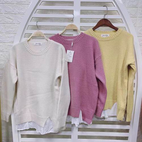 假两件针织衫女款素材模板 假两件针织衫女款图片下载 小麦优选