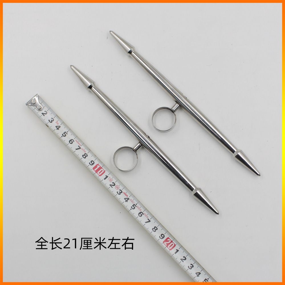 峨眉刺不锈钢传统武术对刺双锋挝一体长21厘米无尖未开刃