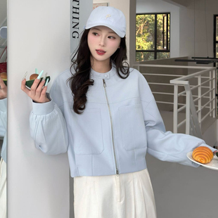 小个子短款棒球服外套女春款2026新款宽松百搭女士休闲风夹克上衣