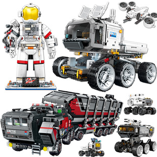 森宝107101流浪地球2箱式运载车起降战机男孩拼装小颗粒积木玩具