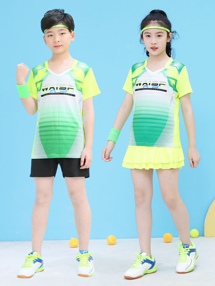 儿童羽毛球服套装男童女童短袖短裙网球运动服乒乓球训练服速干夏