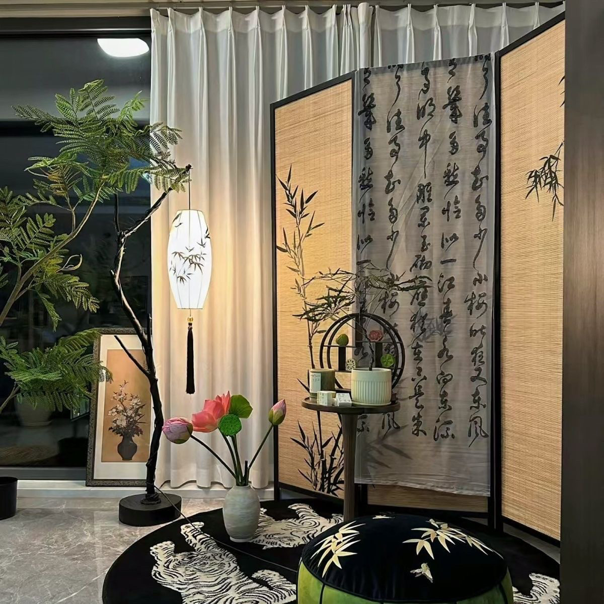 中古风树枝落地灯新中式客厅中国风茶室侘寂风民宿茶室禅意落地灯