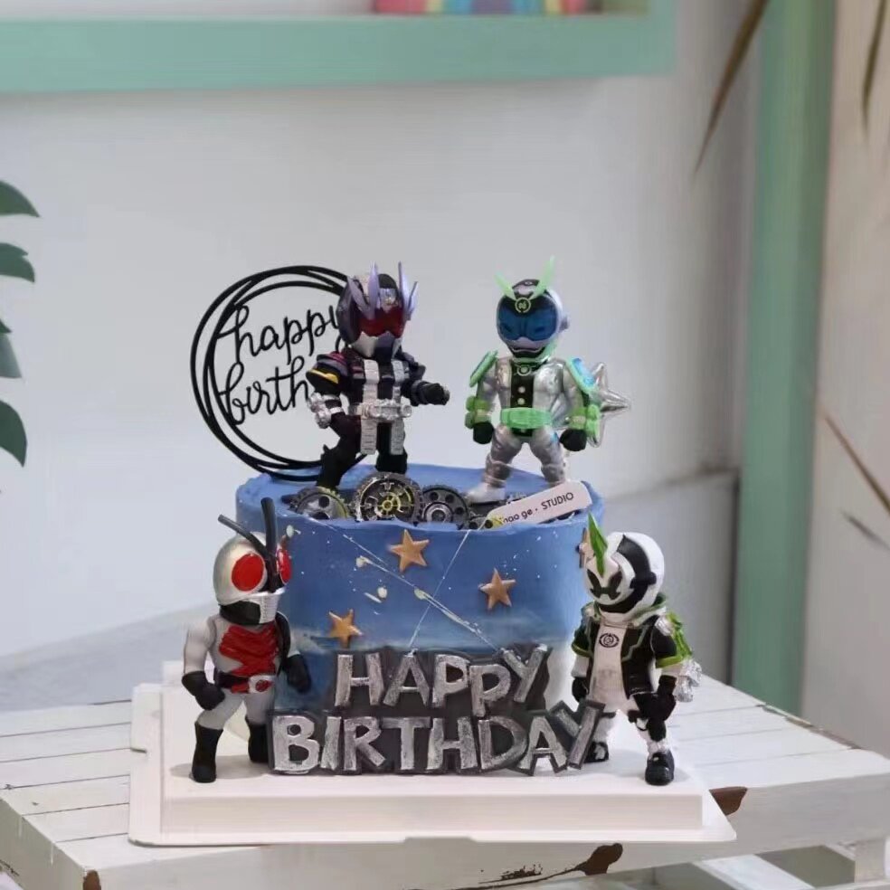 假面骑士蛋糕装饰摆件黑色系男神男生动漫手办摆件