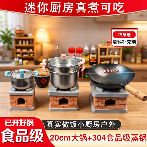迷你厨具蒸锅20cm铁锅超大号灶台